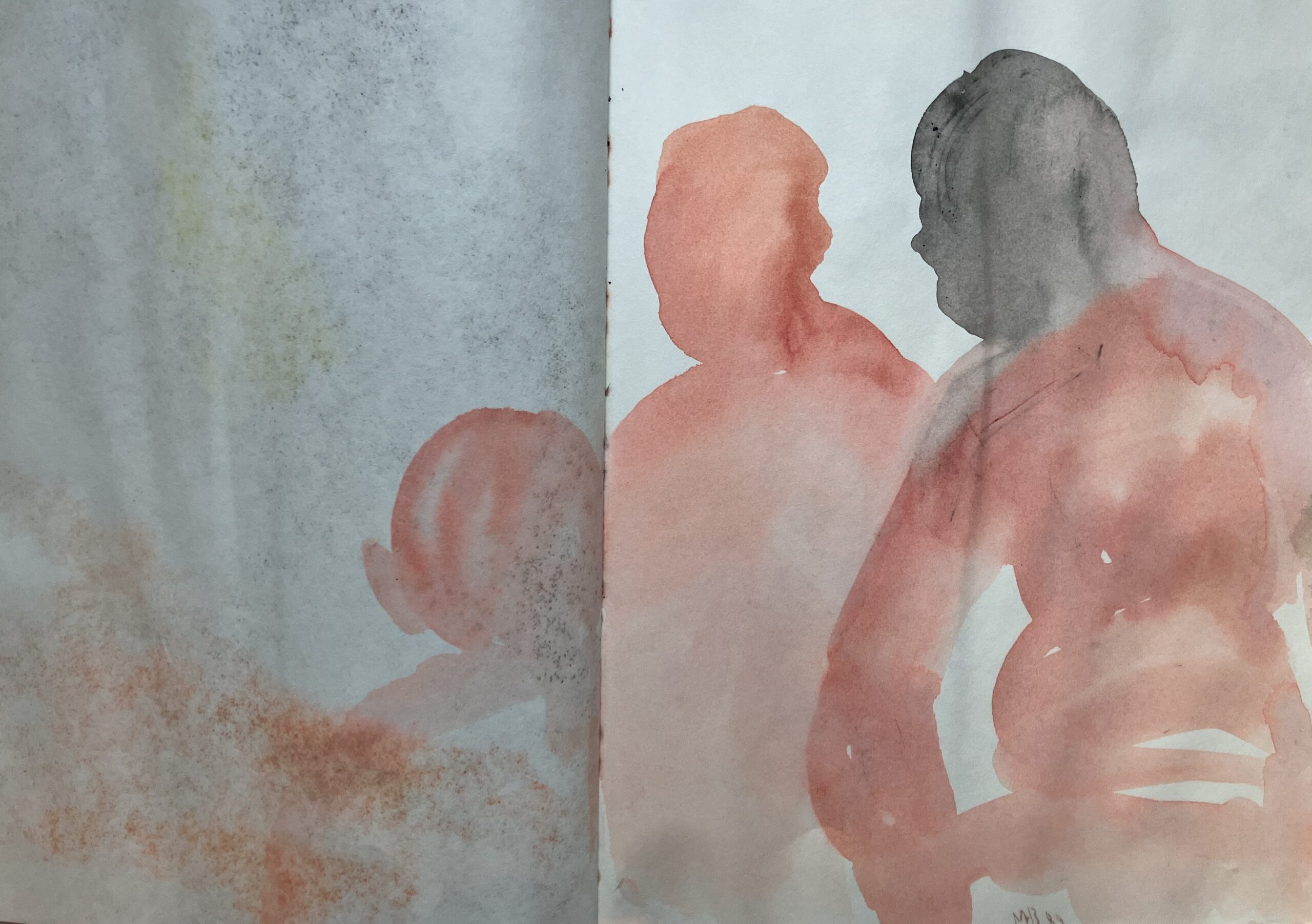 ( Composition in Ochre) Water color & Ink