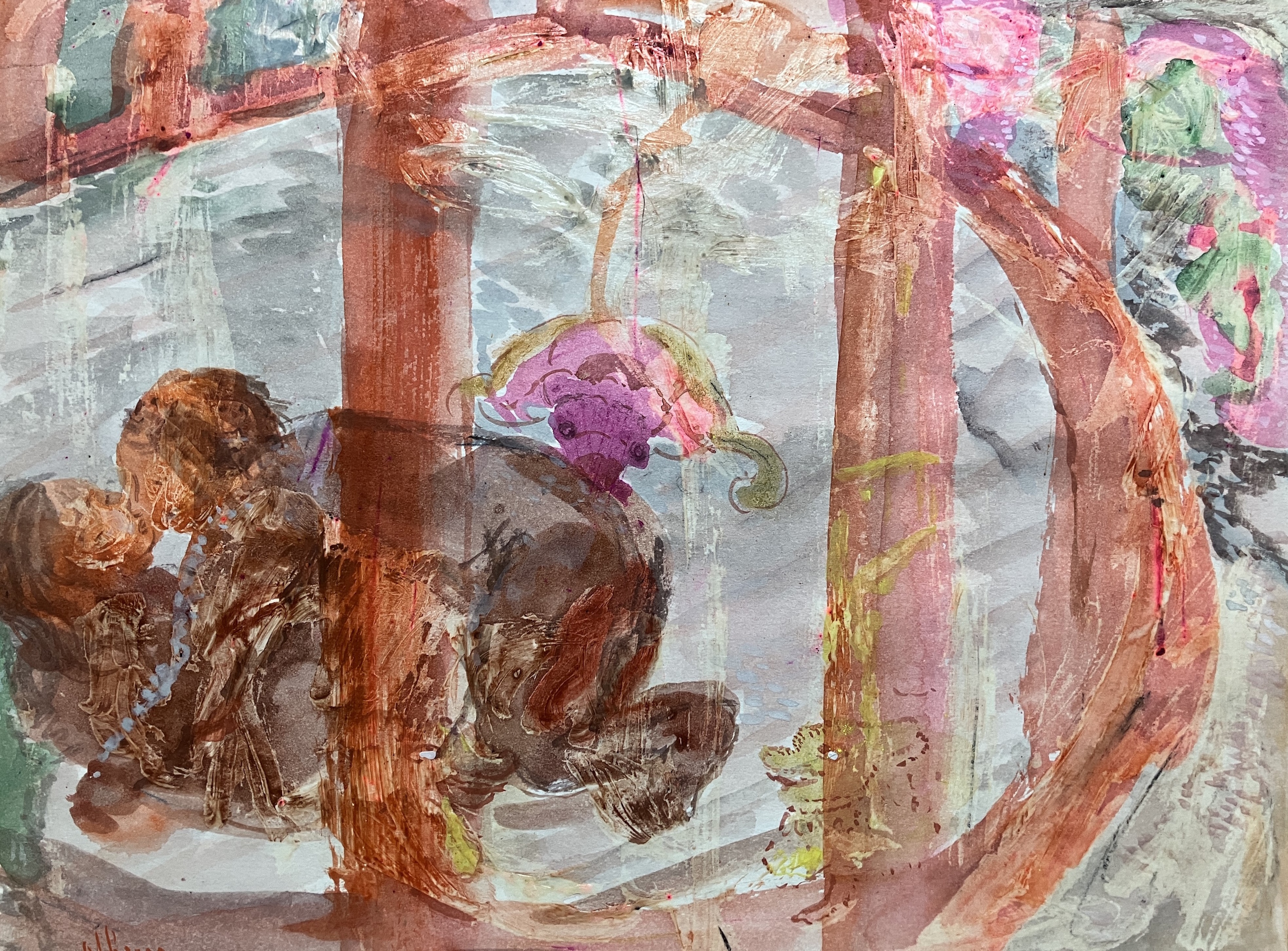 (Confined Desire) Mixed-media