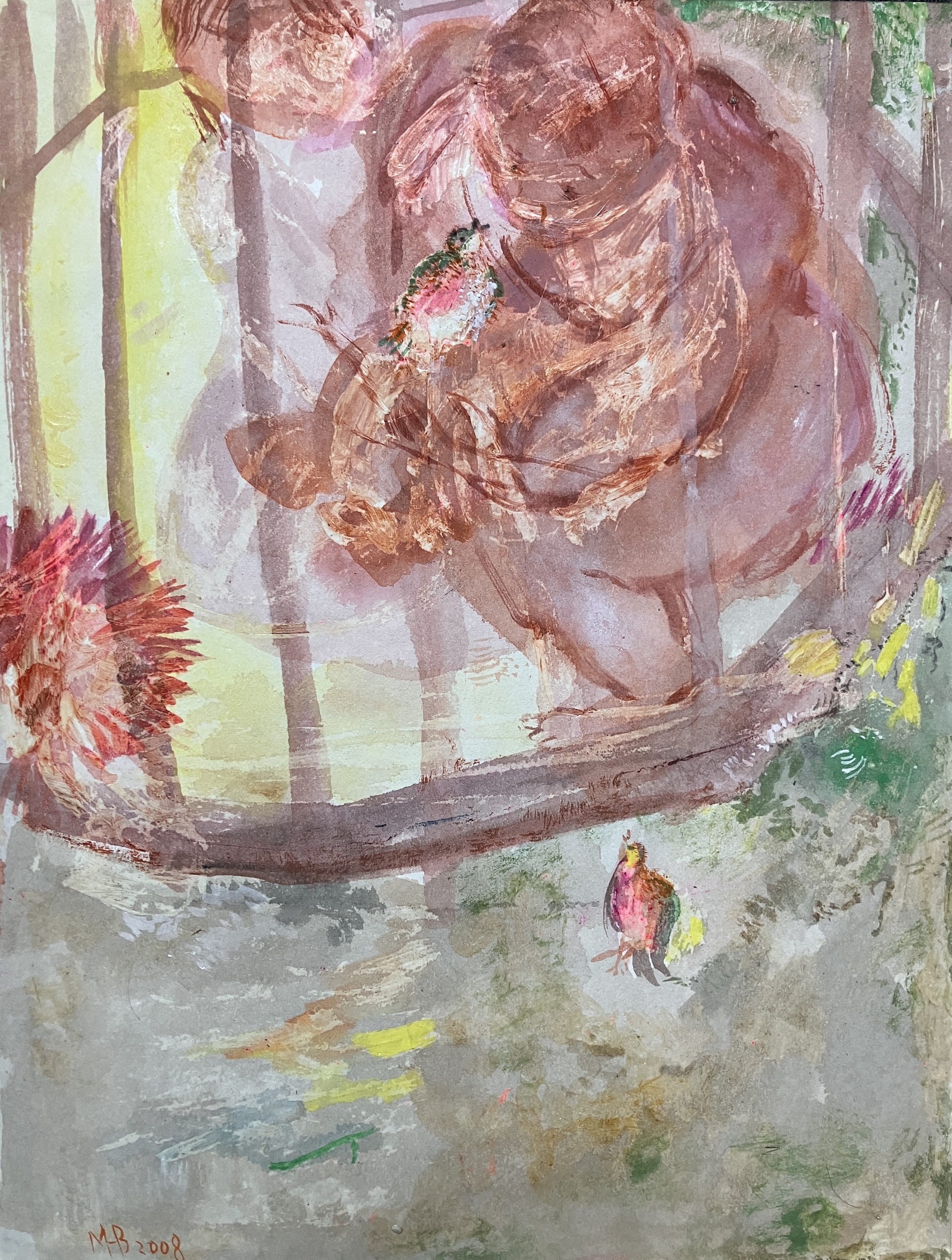 (Listen in the cage) Mixed-media
