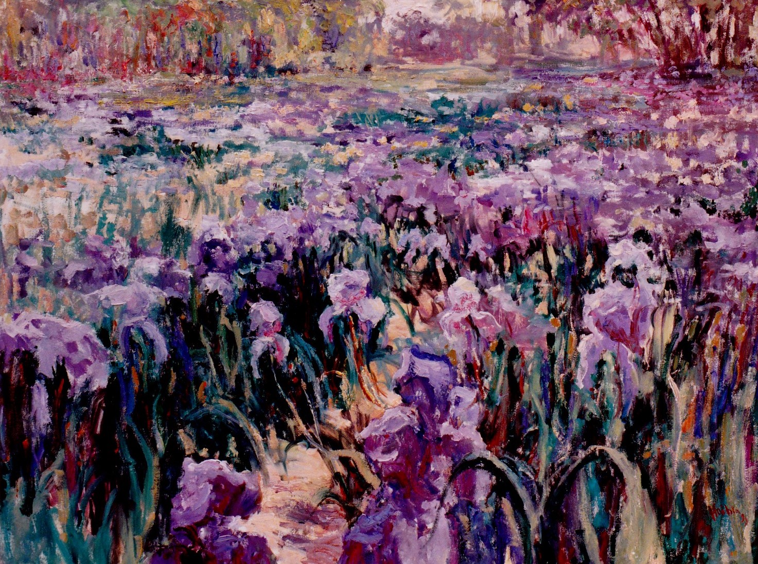 (Purple Resonance) Oil on canvas 30x40inches Landscape Paintings from 2000s-2010s