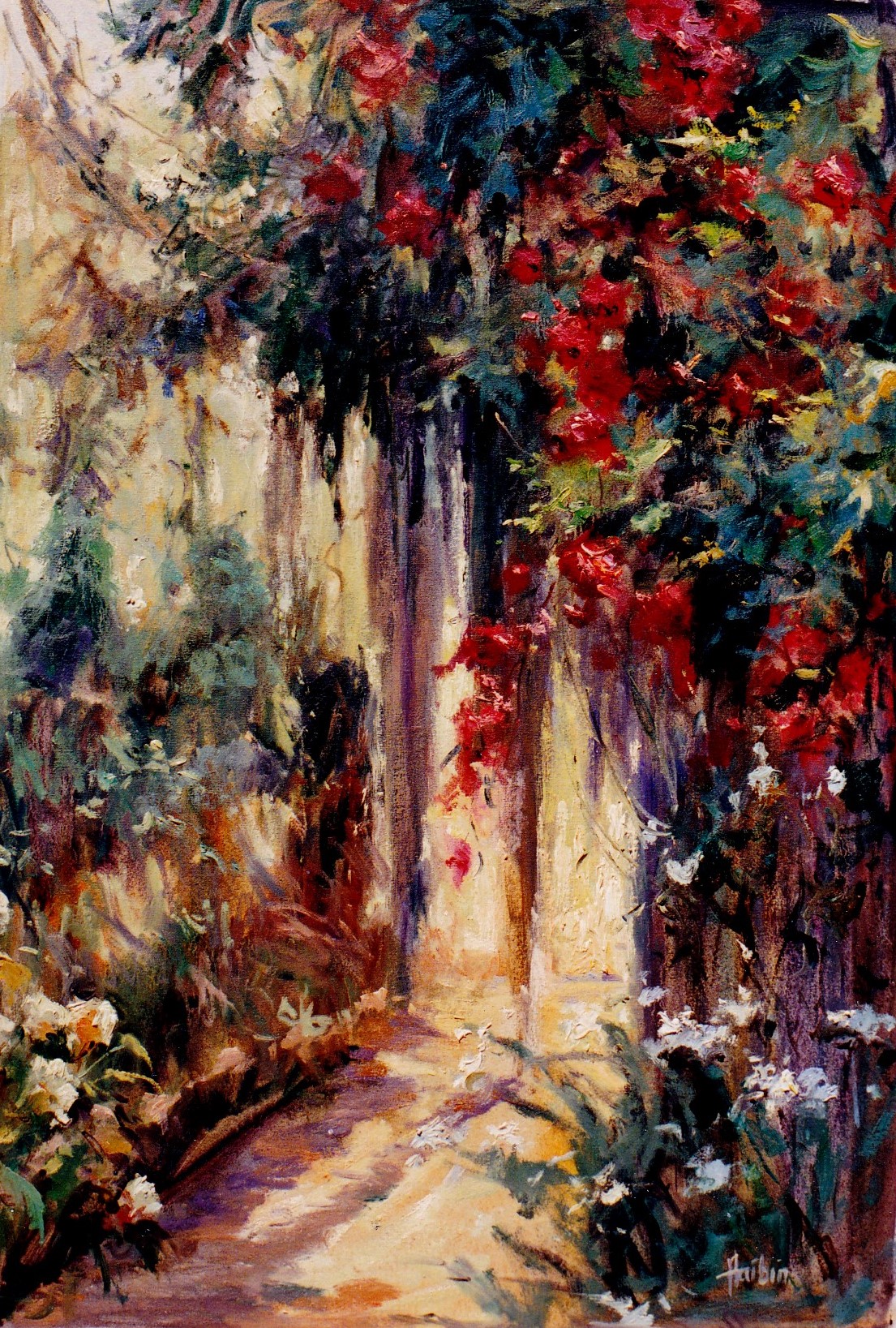 (Sun-Drenched Gate) Oil on canvas 24x36inches 2000-2010 Landscape Paintings