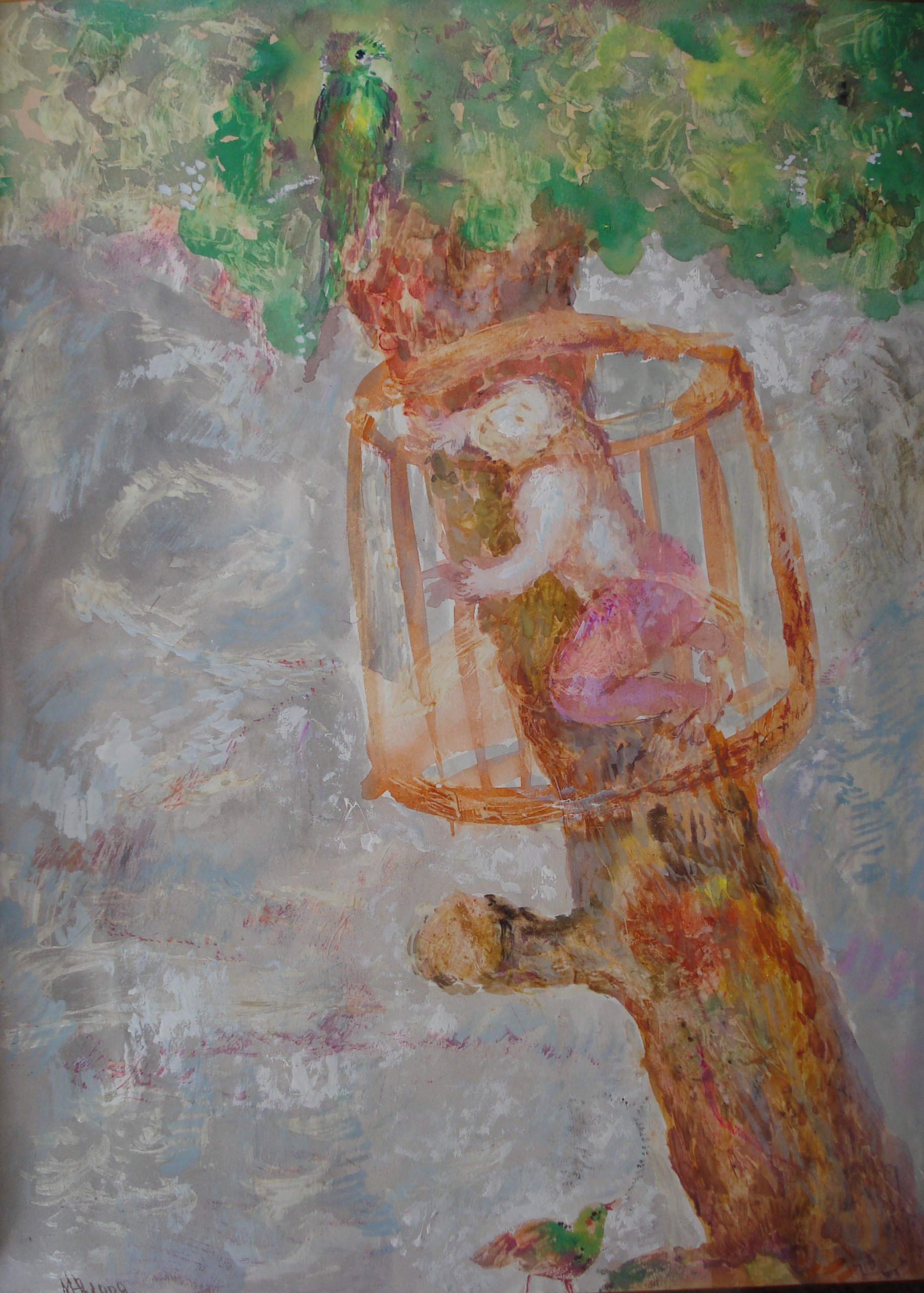 (The Hunter's Mirage) Mixed-media