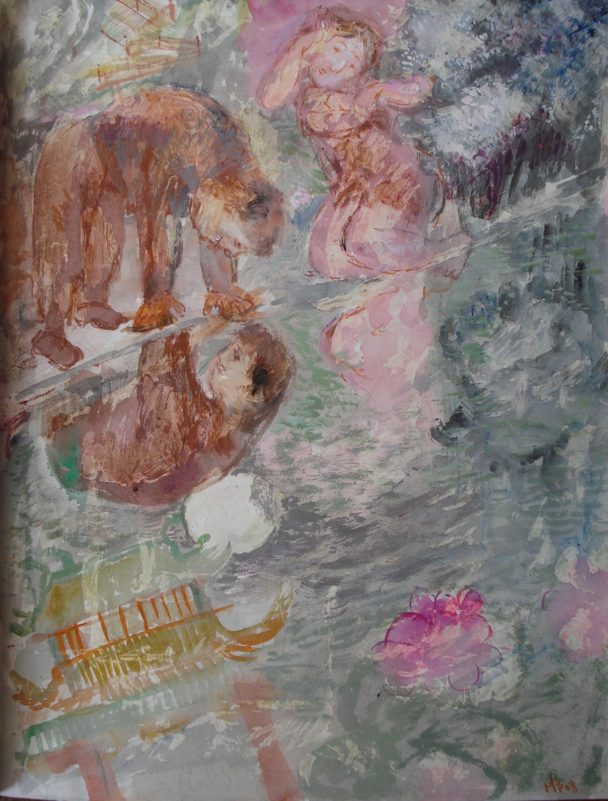 (The Moon in the east) Mixed-media