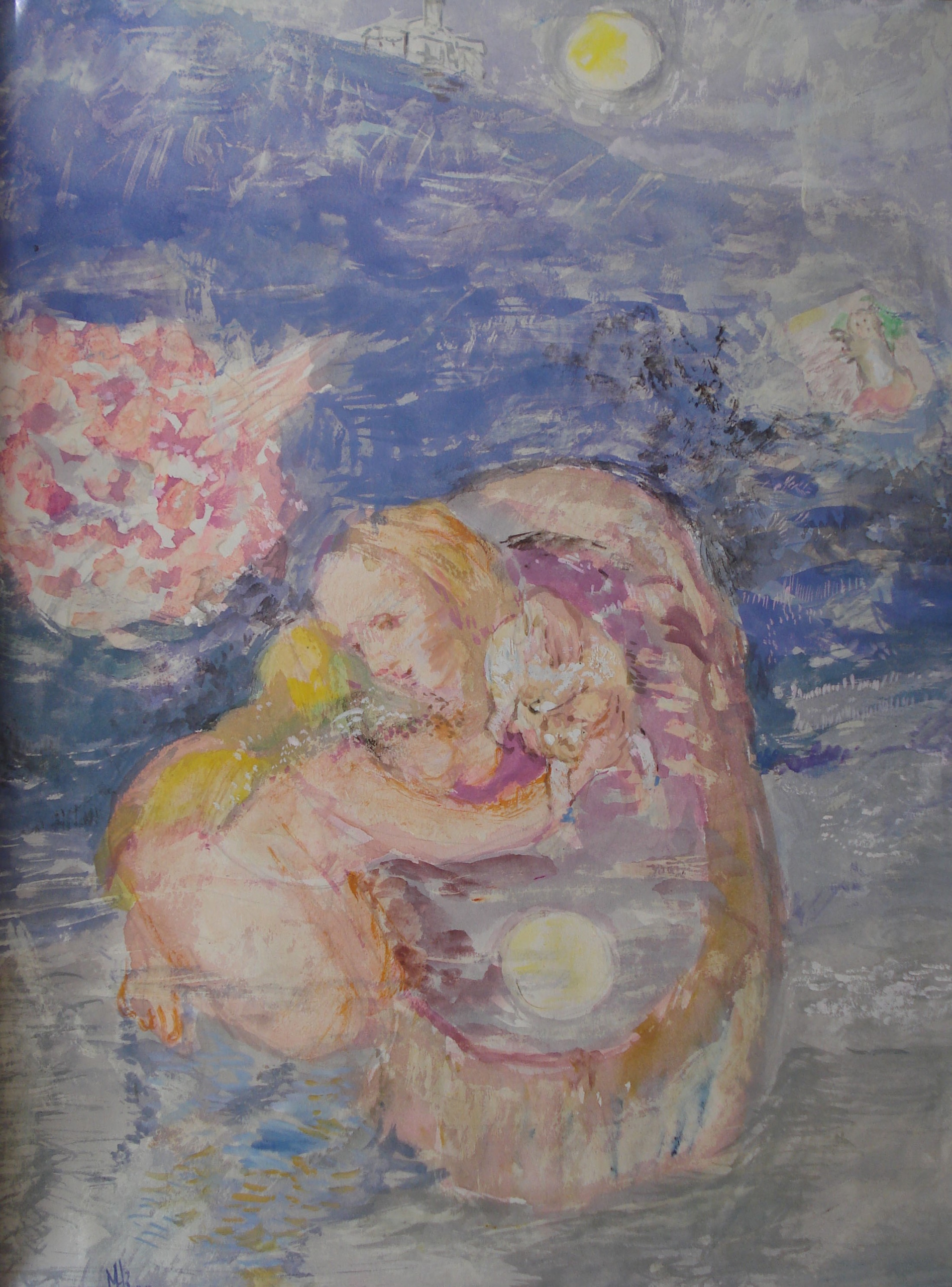(The Moon in the west) Mixed-media